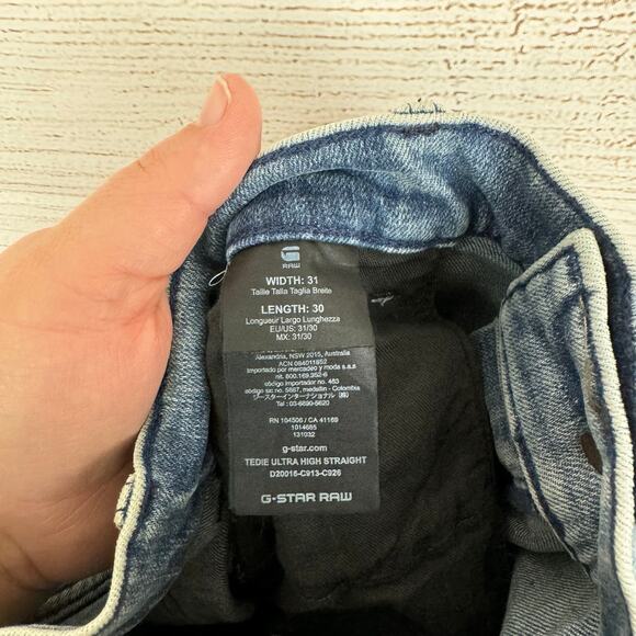 G-Star Raw Women's Tedie Ultra High Rise Straight Jeans Size 31 - Picture 9 of 10
